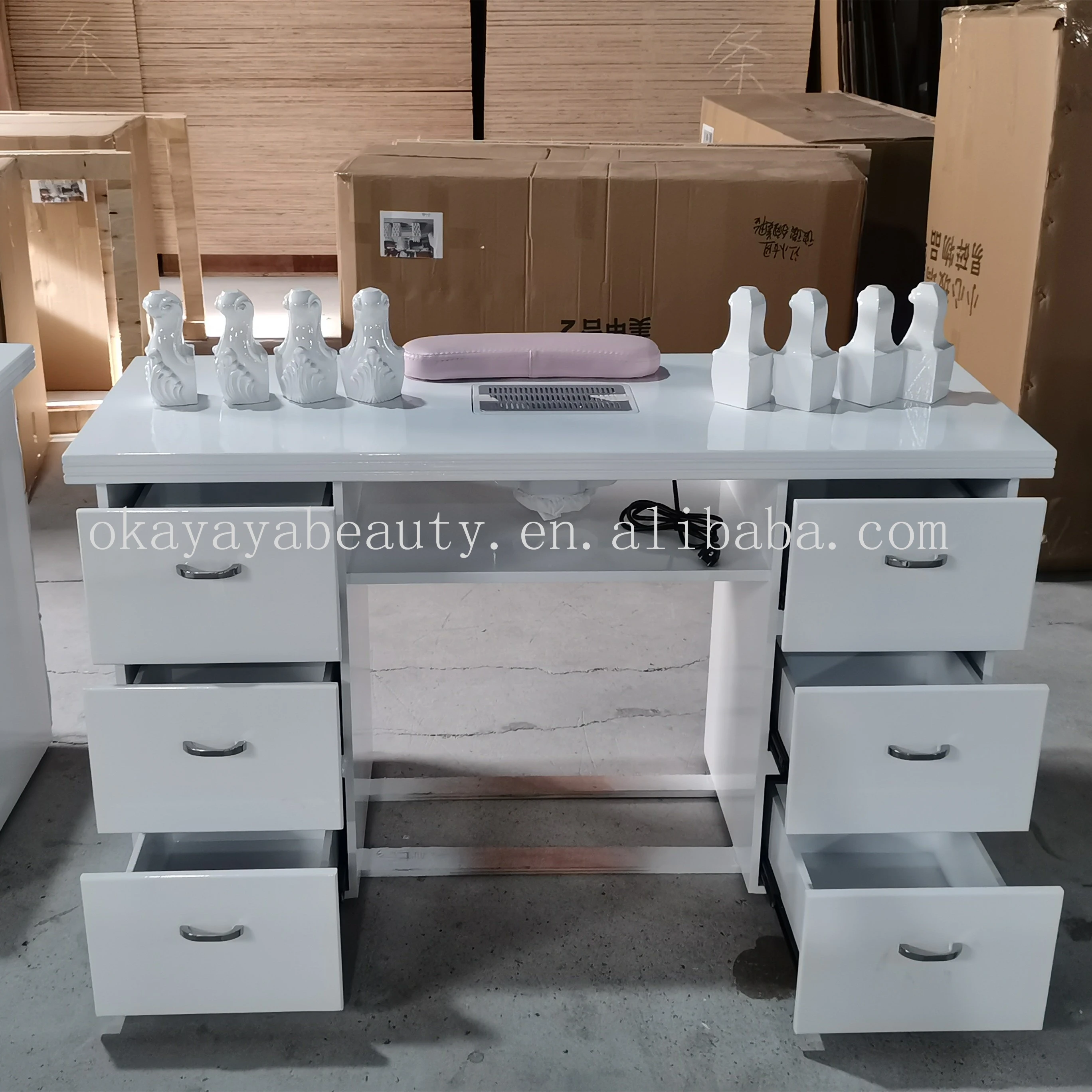 Durable beauty equipment manicure tables nail table with exhaust fan for beauty salon furniture