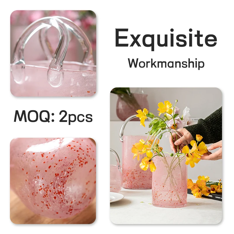 Modern Designs Colour Mixture Glass Vase Gradient Color Nordic Vase For European Home Decoration