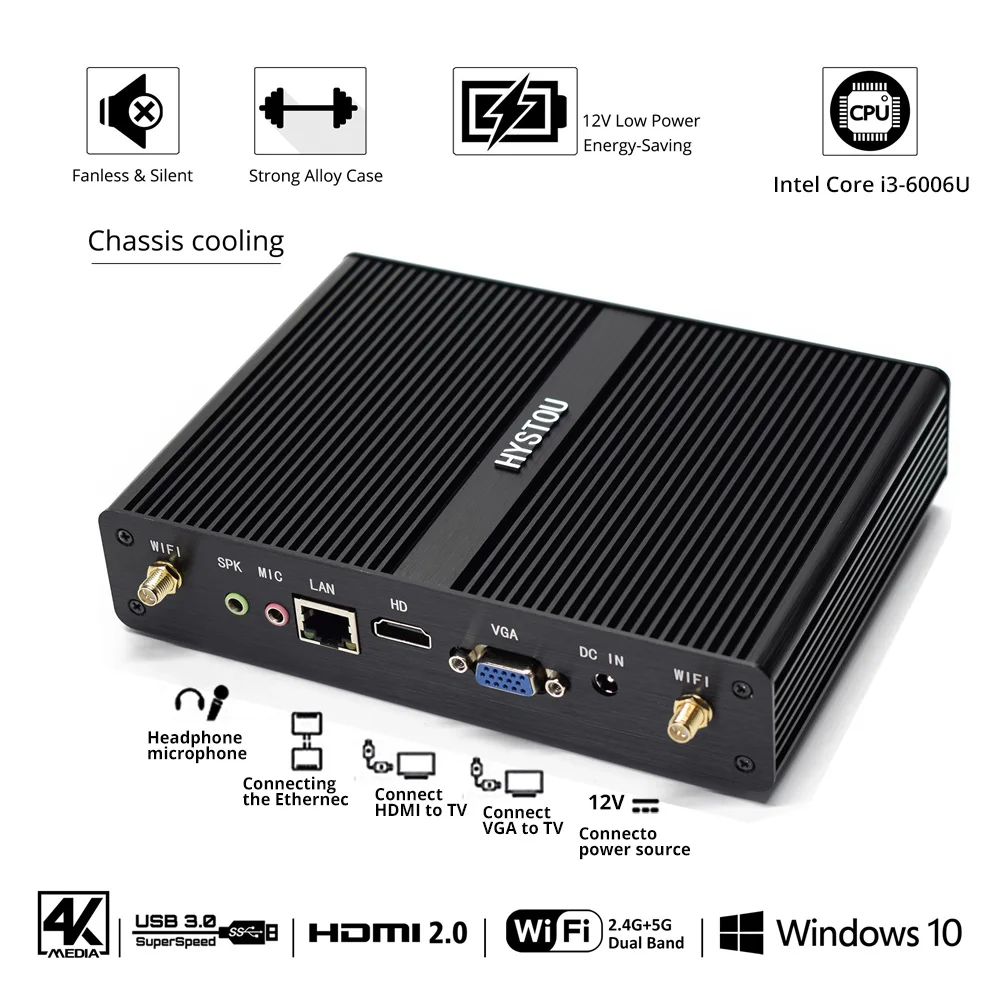 Smallpc новейшие низкой мощность Thin Client J1800 X86 5 USB настольный компьютер 2 ядра RS232 HD-MI VGA Мини ПК
