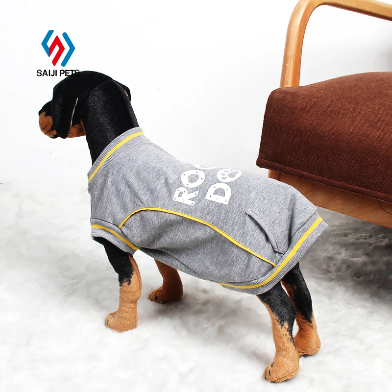 Saiji 2021 new design wholesale spring double pocket puppy apparel accessories pet letter summer clothes for dog