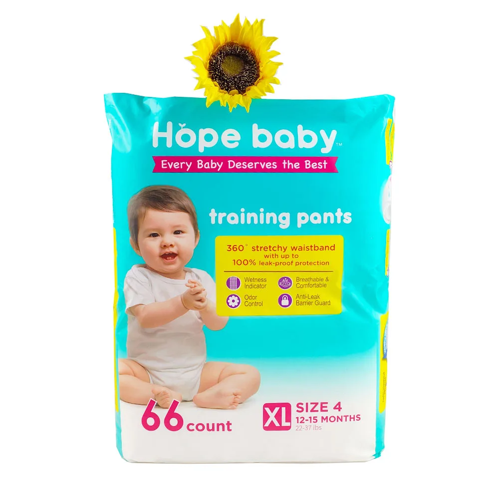 Factory Sale Cloth-like Super Soft Disposable Baby Pants Elastic Waistband Diaper Baby Pull Up