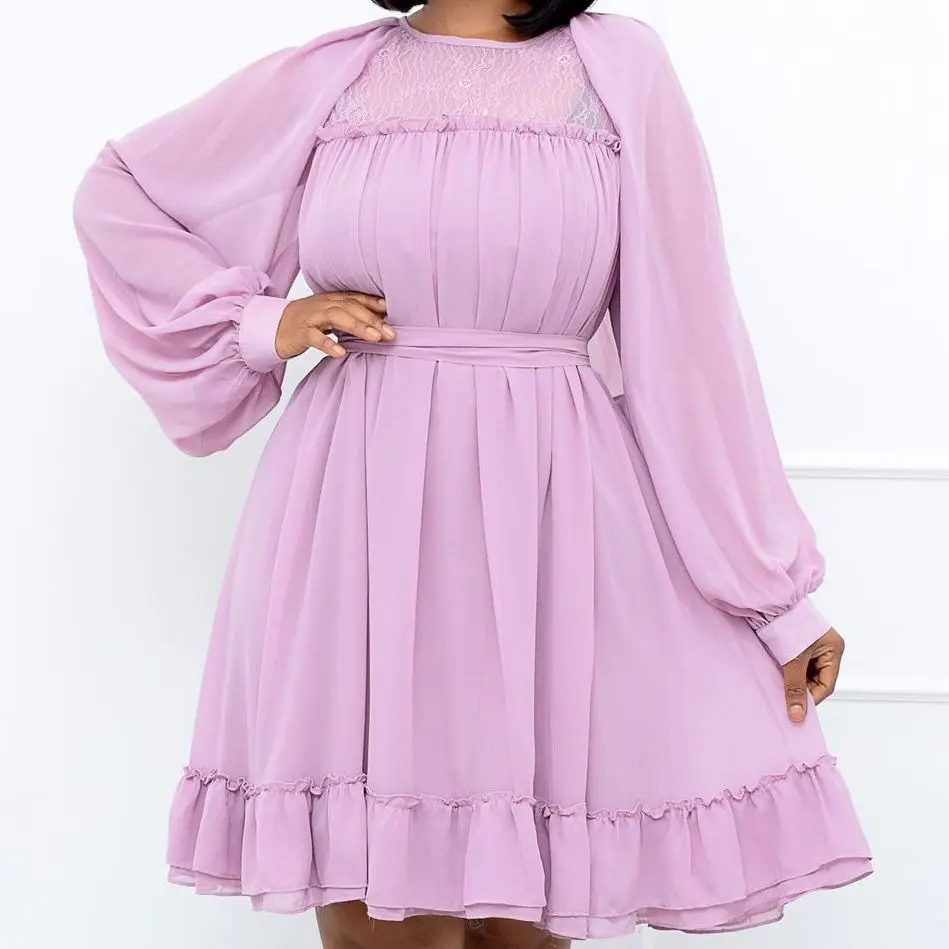 Bayan Elbise Classy Vietnam Pretty Pastel Dresses For Women 2022 Vestidos Elegantes De Mujer Peplum Dress Plus Size