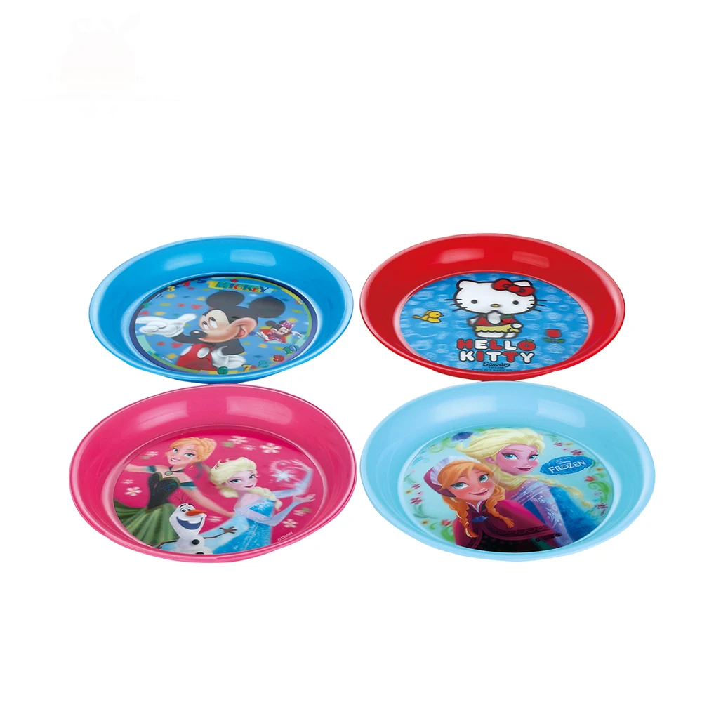 Chinese professional SY821 wholesale portable 3d lenticular plastic cartoon kids plate snack serving dish