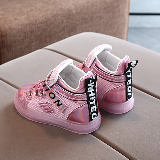  2021 OEM High Quality Top Casual Kid Children Sneaker Led Toddler Girl Shoes With Light For 2-9 Year