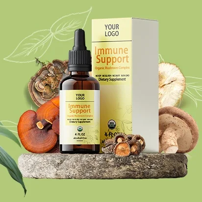 Natural Medicinal Mushroom Complex Liquid Extract Immune Support Energy Supplement Tincture Brain Boost Lions Mane Liquid Drops