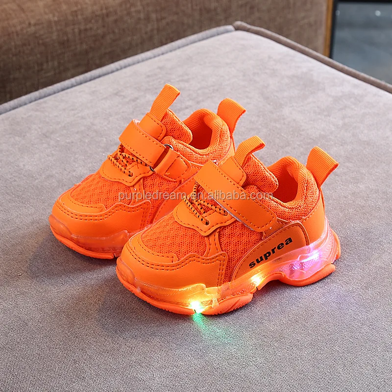 
2019 Spring Autumn New Style Kids Leather LED Lighting Shoes 