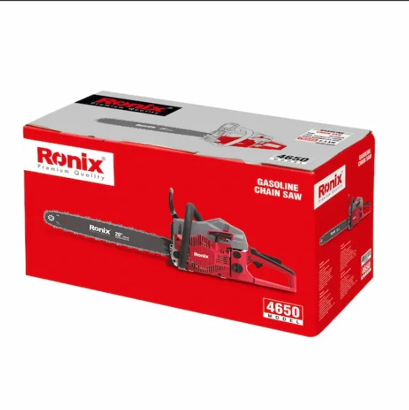 Ronix Model 4650 Petrol Gas Wood Cutting Machine Hand Manual Garden Field Steel Power Tools CS5800 Gasoline Chain Saw