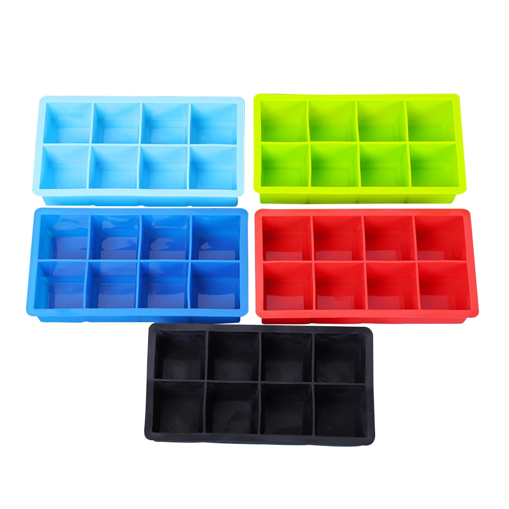 Big 8 Creatives Ice Cube Trays with Lids, Large Silicone Ice Cube Maker Mold with Lids