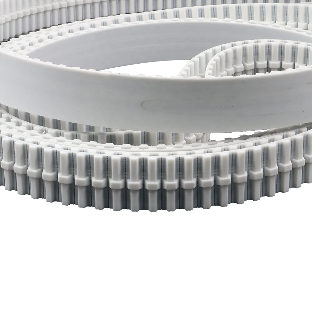 White Color Double Edger Bottom PU Timing Belt
