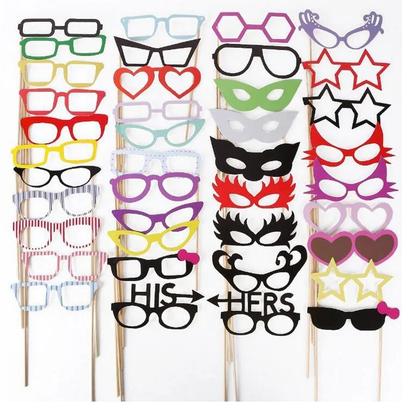 DIY Mr Mrs Photobooth Props Photo Accessories Fun Wedding Decoration Photo Booth Props