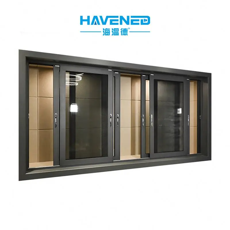 Insulated Aluminum Windows Double Glazed French Windows Triple Glazed Casement Windows hand operated window