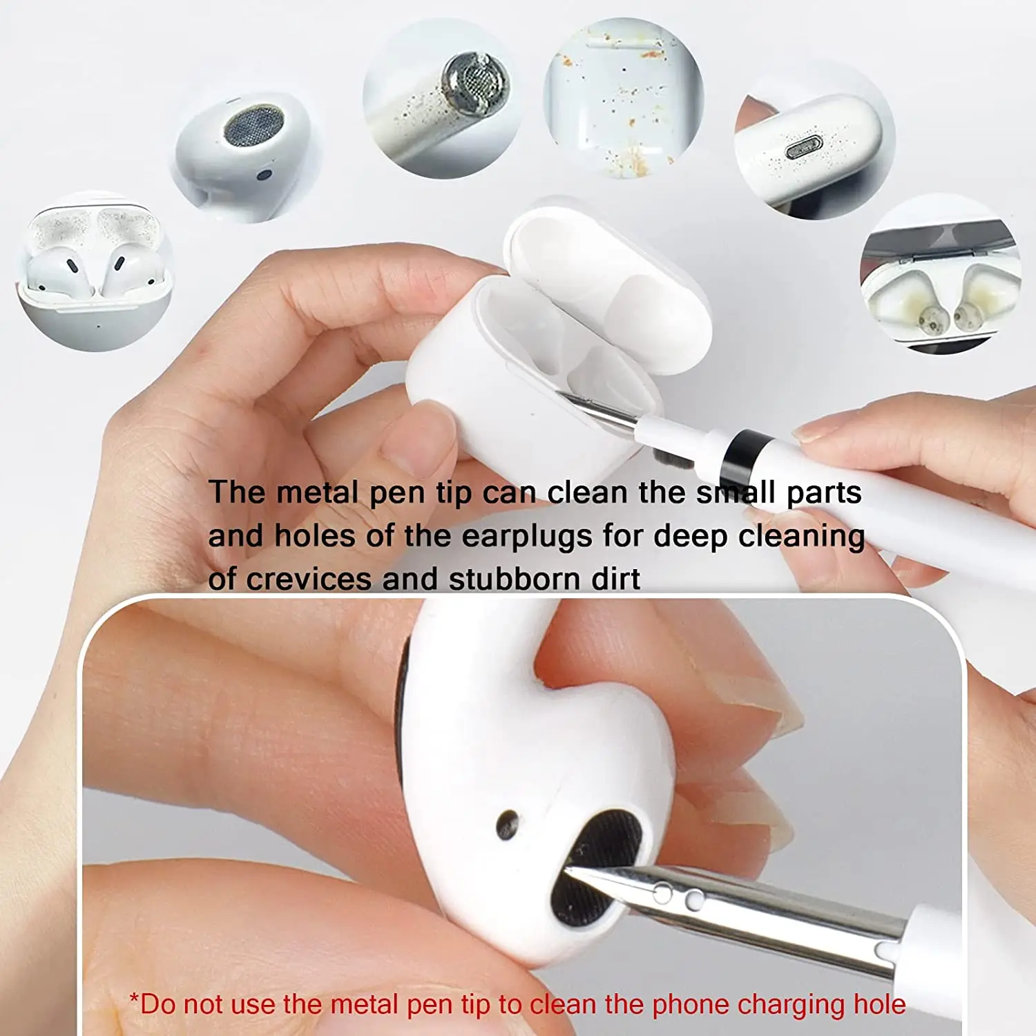 Cleaning Pen for Air pods Multifunction Earbud Cleaner Kit Brush for Earphones Portable clean brush for Phone keyboard Camera