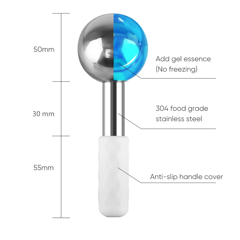 Stainless Steel Ice globe Magic Cooling Beauty Unbreakable Cryo Stick Ice Globes for Facial