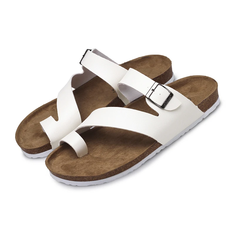 New Women Sandal Cork Fashion Ladies White Slipper Summer Flat Slides Slippers for Women Sandal Shoes