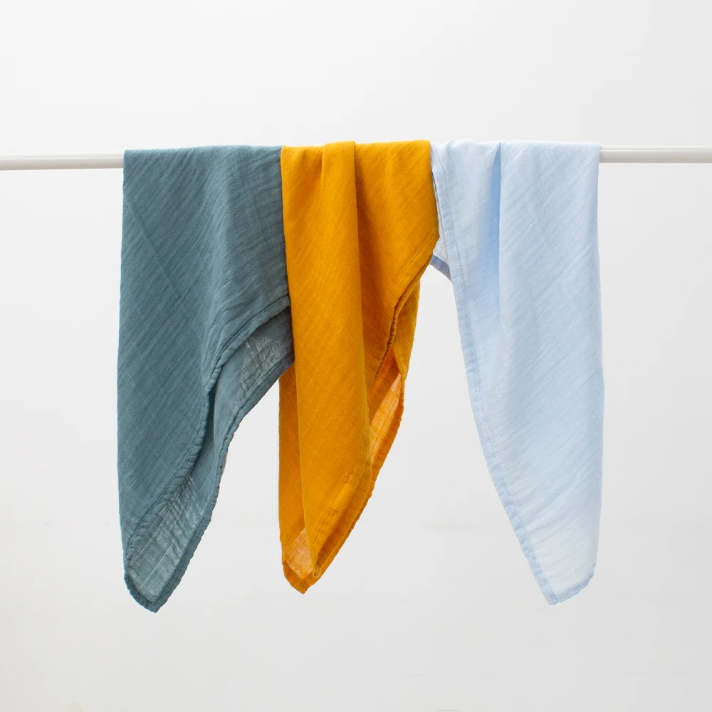 Wholesale OEM Natural Organic Bamboo Cotton Wickeldecke aus Musselin Super Soft 17 Colors Muslin Swaddle Receiving Wrap Blanket
