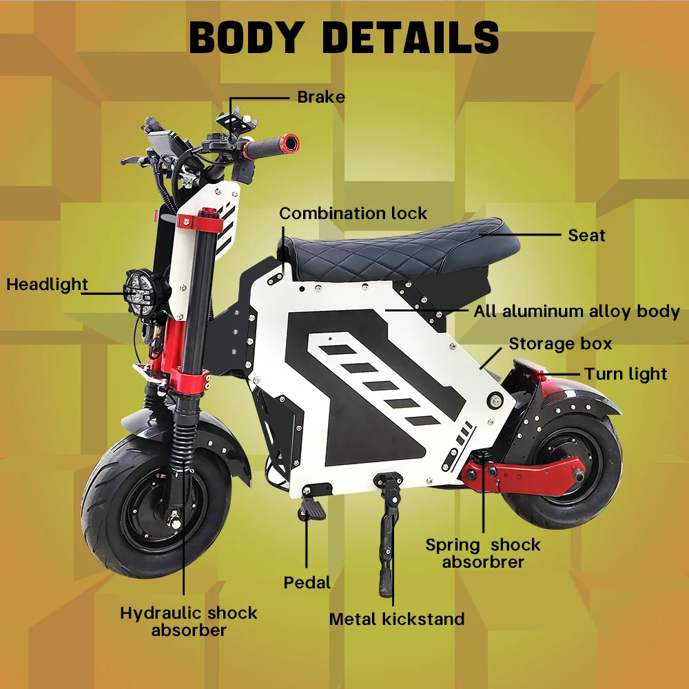 Dokma 14 Inch D-NOVA 52v 60v 72v moto E-scooter for Acrylic lighting customization electric scooter 40-100km/h