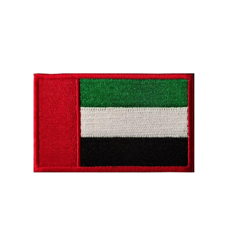 Флаг ОАЭ Paembroiderery с крючком и петлей соединенные Арабские Эмираты Национальный флаг нашивки ткань 3D искусственная кружевная джинсовая на заказ