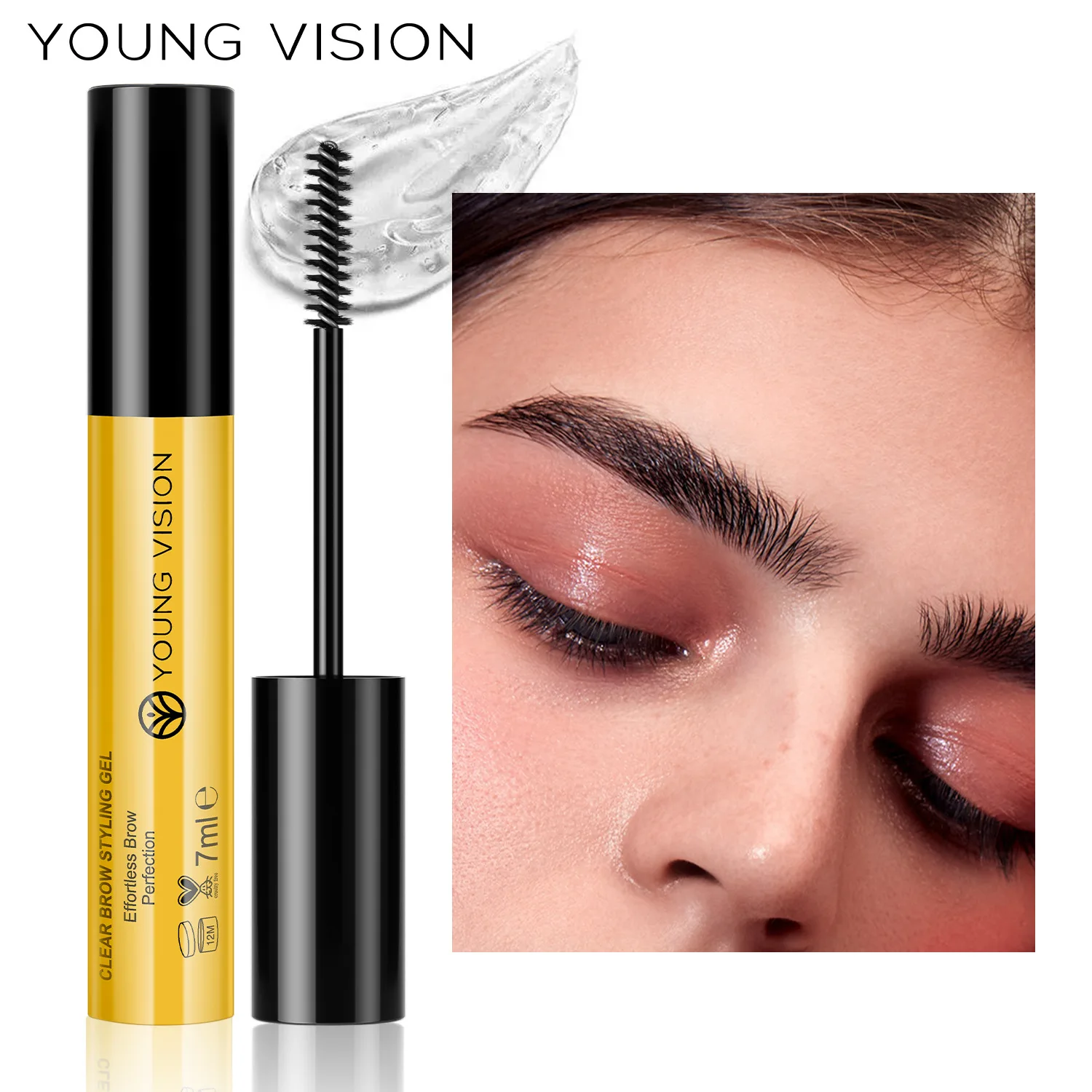 Waterproof Eyebrow Styling Gel Long-lasting Eye Makeup Product Transparent with Large Brush Heads Natural Brow Gel Private Label