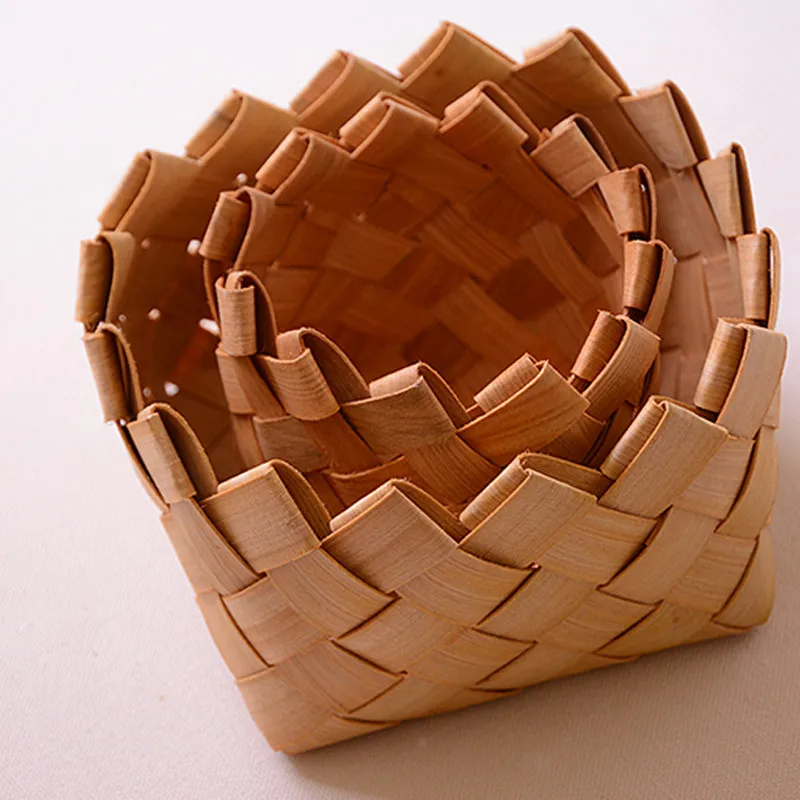 Cheap Eco Friendly Woodchip Bread Vegetable Storage Square Empty Christmas Wooden Gift Basket