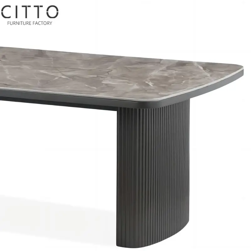 Factory Hot Sale New Wooden Ceramic Surface Modern Style Minimalist Coffee Table Provide Customized Coffee Table