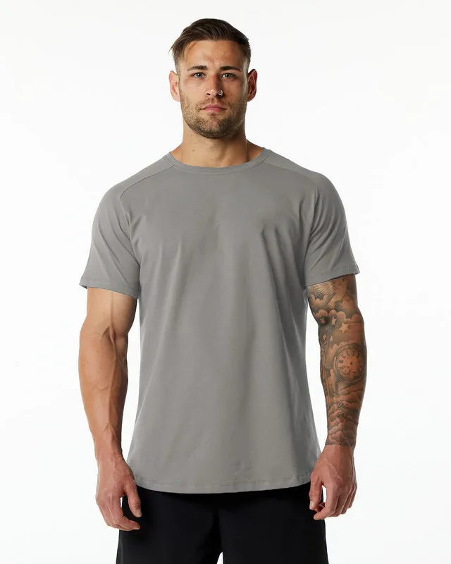 PASUXI Summer Sports Fitness Short Sleeve Men Cotton O Neck Solid Color Casual Workout Blank Black T Shirt
