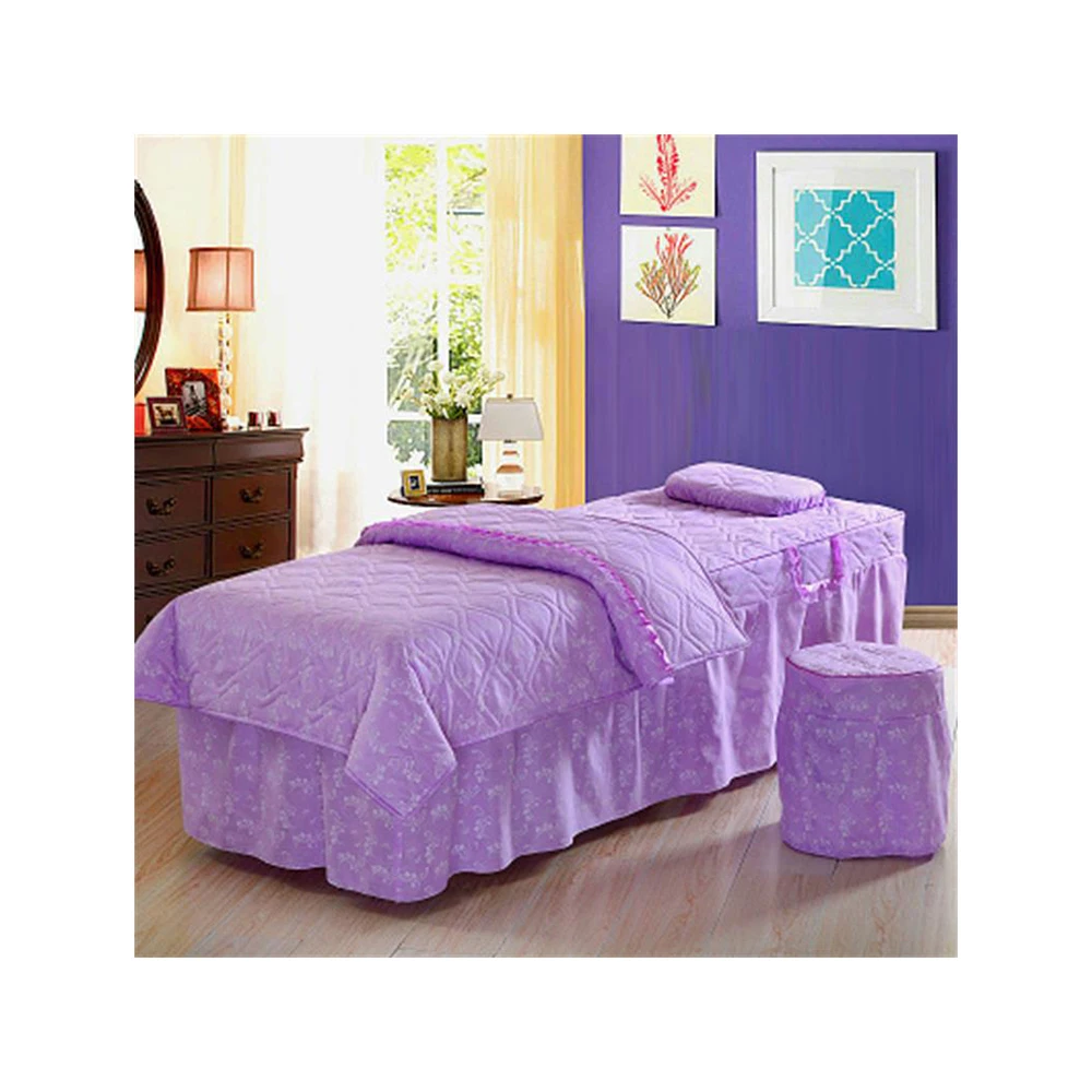 Красота покрывало из четырех частей покрывало салон комплект постельных принадлежностей Оптовые массажный стол набор постельных принадлежностей