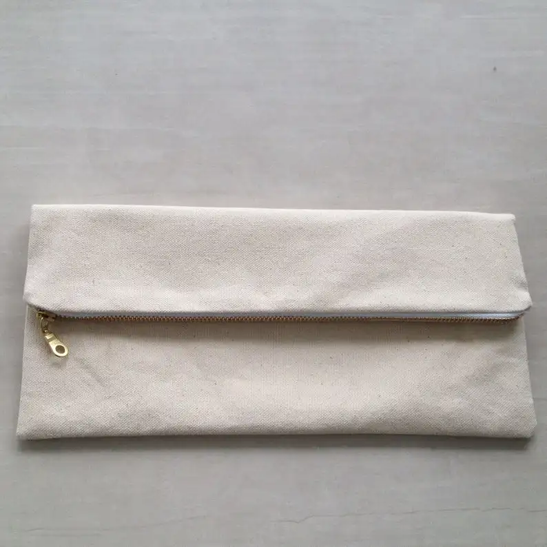 
Canvas Zipper Pouch. Choose between 5 sizes. Natural Cotton Canvas with Gold Zipper. 