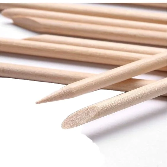 100pcs 4.5 inch Double Sided Orange Wood Stick for Nails Disposable Wooden Cuticle Remover Pedicure Tools for nails cleaning