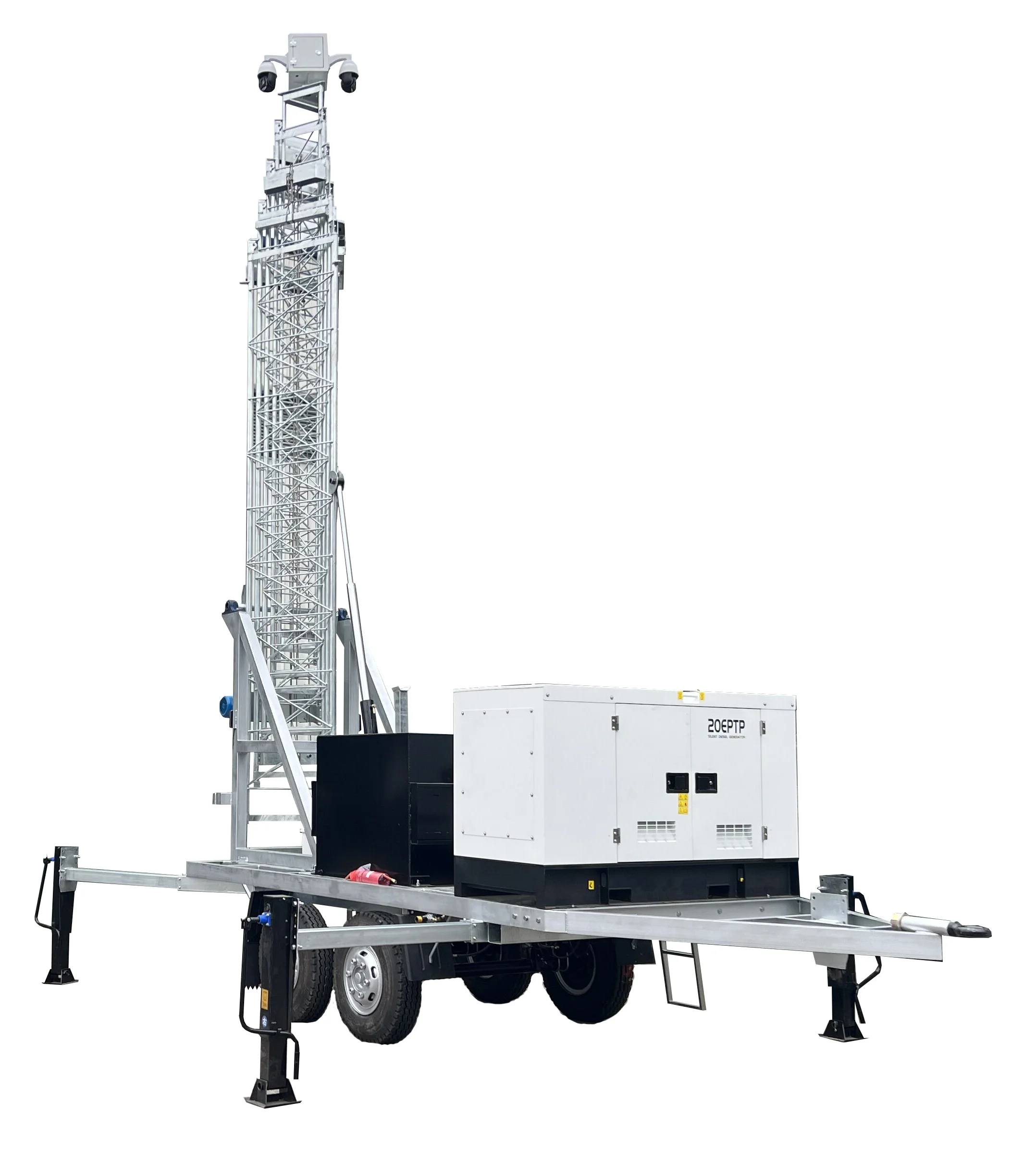 20m 2024 NEW DESIGN Triangle Mast Trailer surveillance trailer light tower