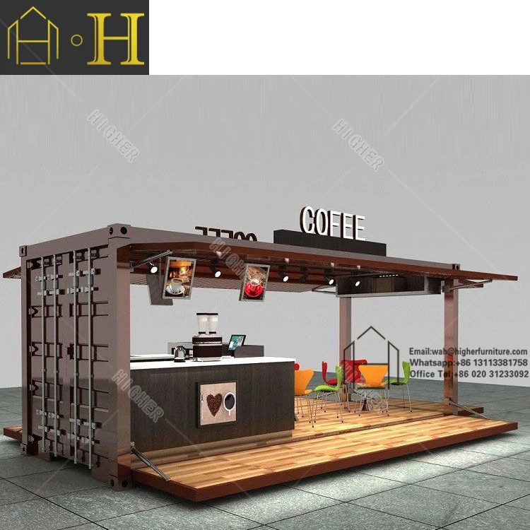 Fashionable Mall Food Kiosk Modern Cafe Kiosk Bar Furniture Mall Coffee Shop Kiosk