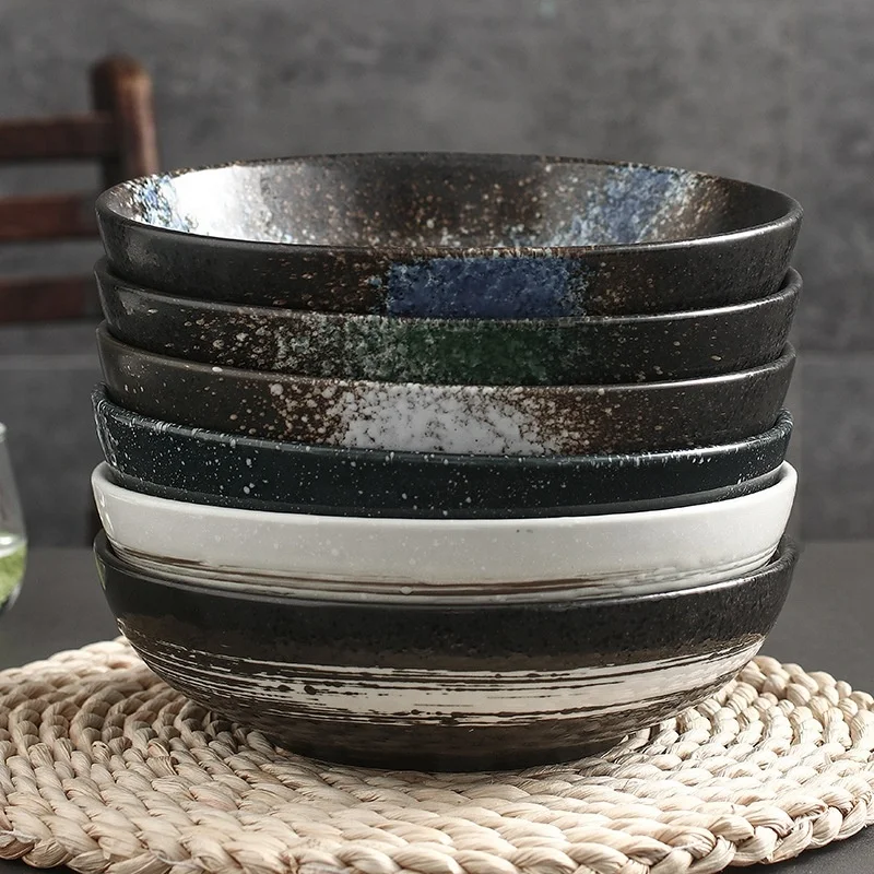 Tivray Slade Dessert Soup Noodles Bowl Stoneware Dinner Hand Made Glazed Porcelain Pottery Ceramic Home Restaurant Party