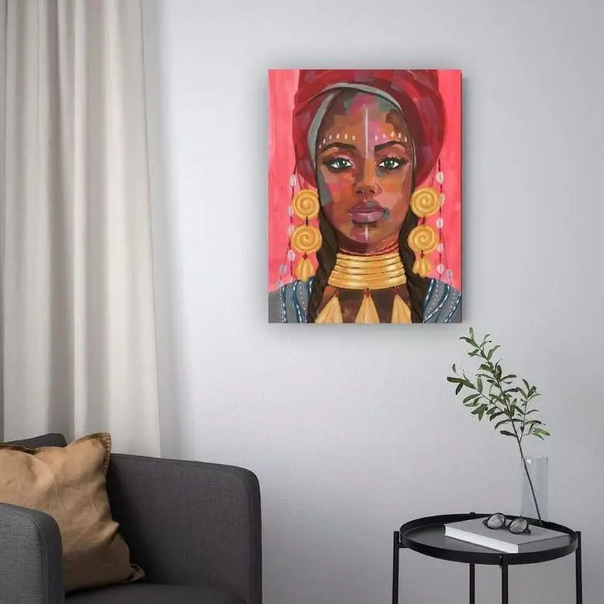 superior quality home hotel Wall Decoration women portrait painting Oil 4 color Print Method
