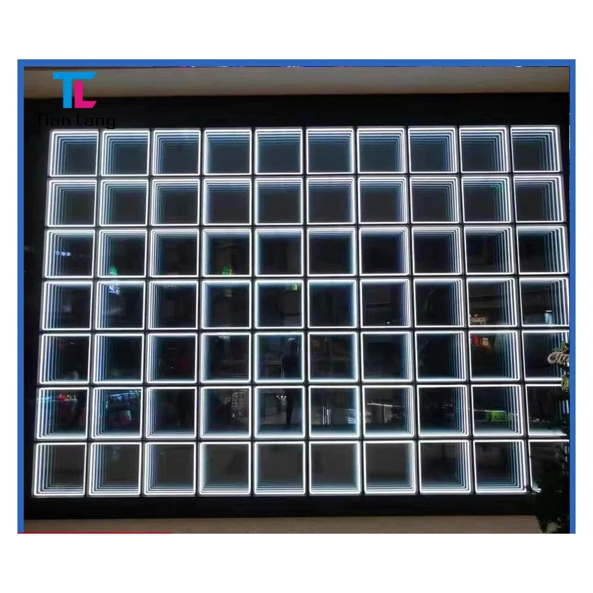 Wired DMX Infinity LED Dance Floor Illuminated Neon Mirror Wall Background Light for Stage Party KTV