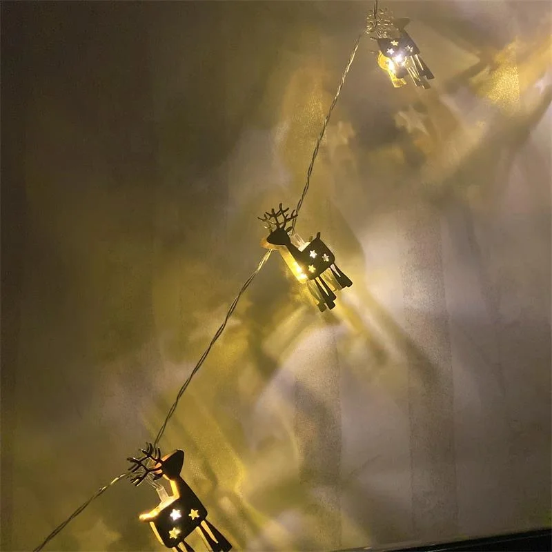 Top Sale  holiday lighting Battery Operated  1m 2 m 3 m 10  20 LED  Metal Deer   Fairy  String Lights for home room Decor
