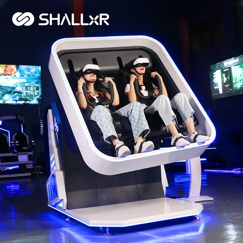 ShallxR Full Motion 2 Seat 360 Degree Roll Coaster 9D VR Virtual Reality Chair Simulator