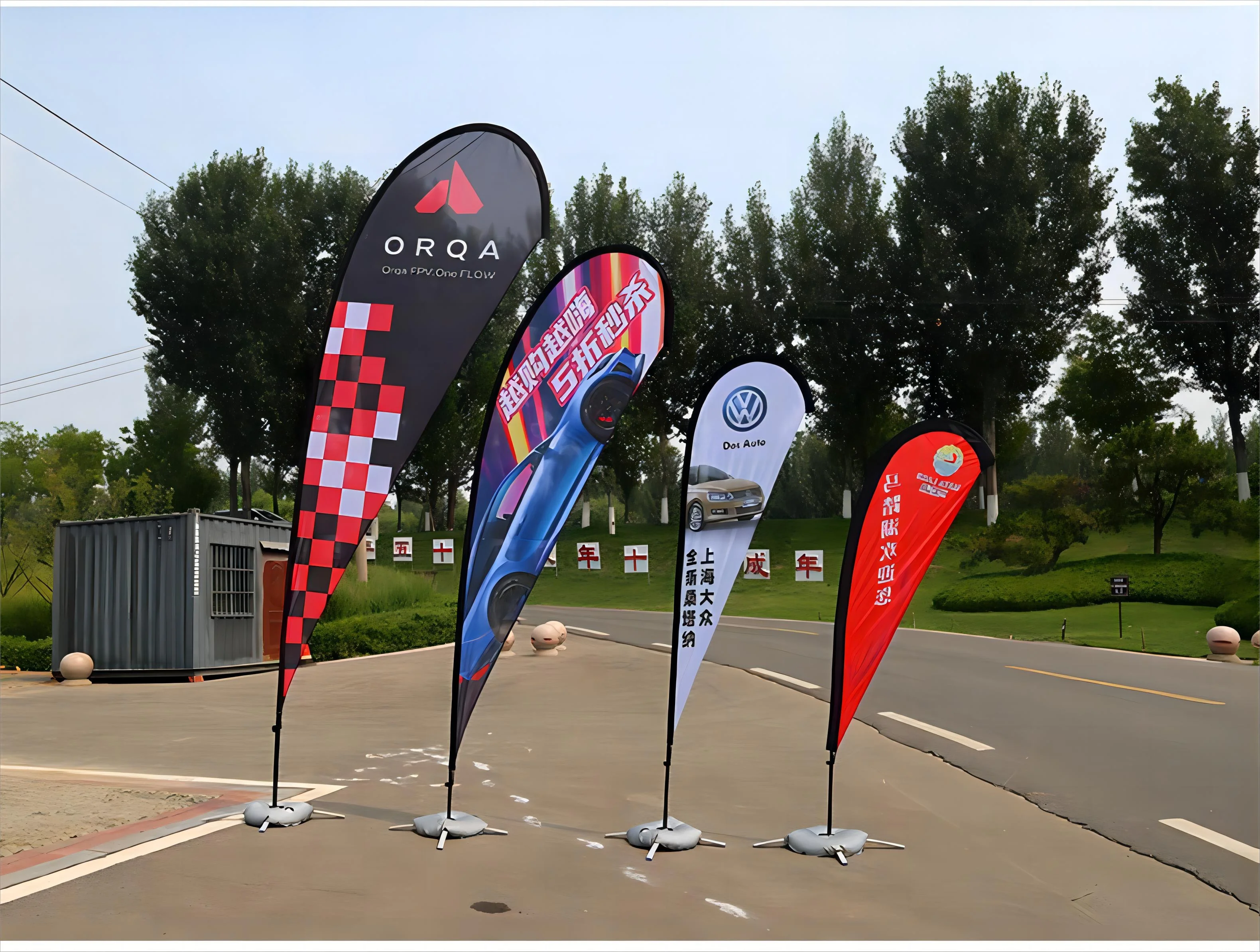 GLOBAL TENT Eye-Catching Promotional Banner Custom Advertising Teardrop Flag With Logo