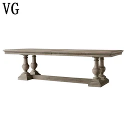Nordic classical designs Oak dining table rustic customs wooden tables extendable dining table