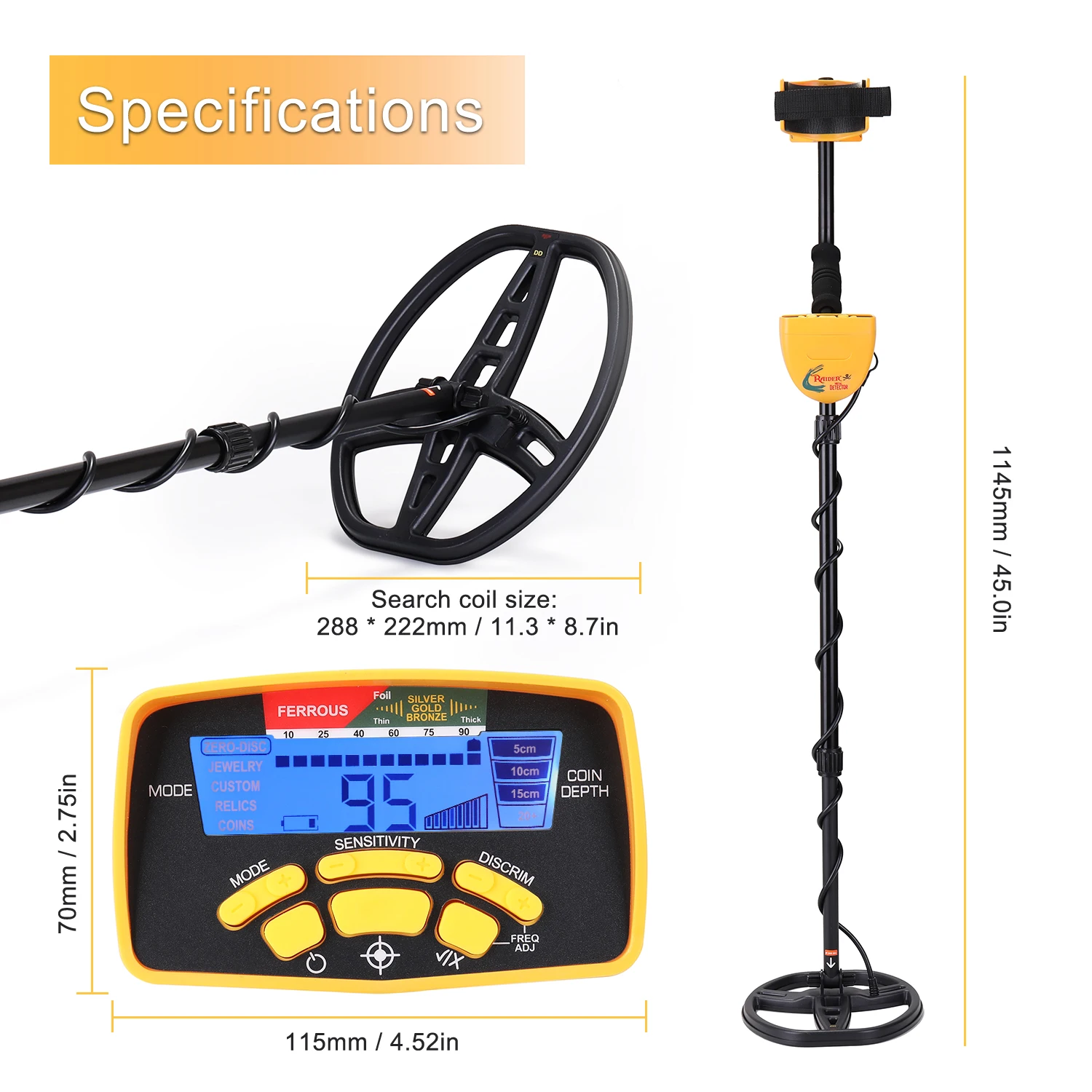 New MD-6450 High Sensitivity Gold Nuggets Digger Metal Scanner Finder Treasure Hunter Deep Underground Metal Detector