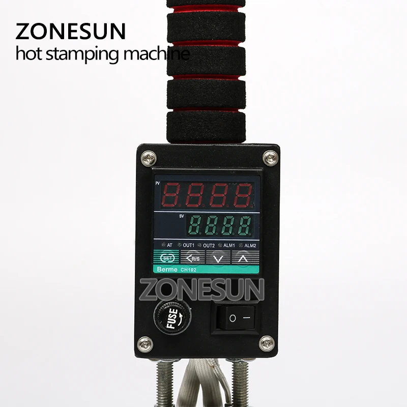 ZONESUN High Efficiency Handheld Wood Paper Leather Embossing Tool Hot Foil Stamping Machine Heat Press Machine Punch Press