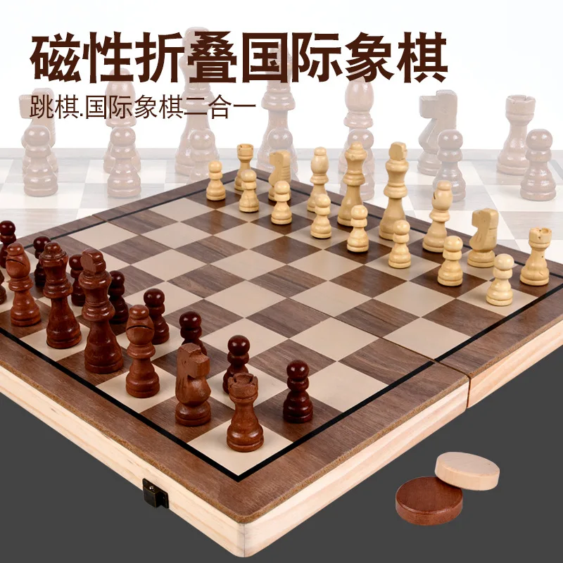 Zhiqu New Wooden Round Corner Folding Chess Set Quality Competitive Educational Board Game for Floor Play