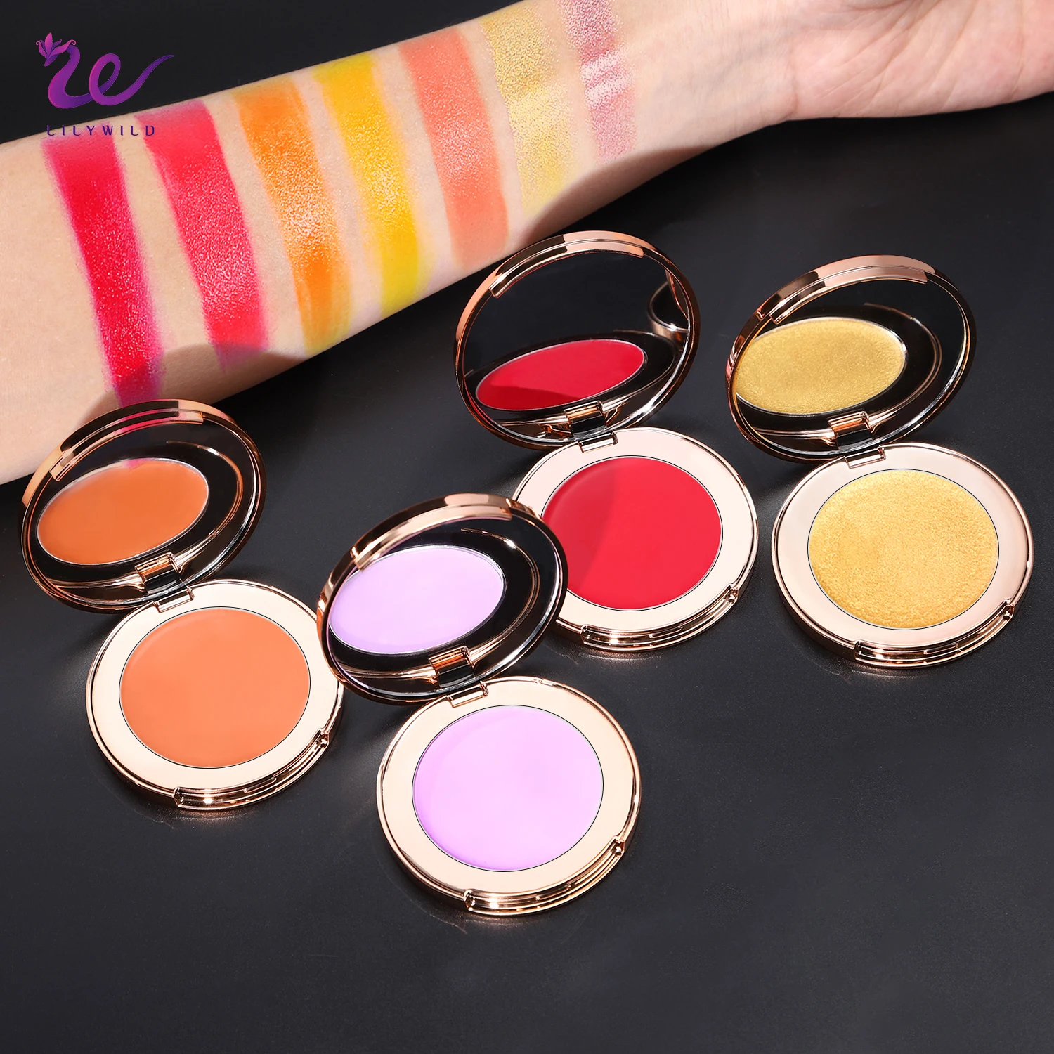 Lilywild High Pigment Organic Natural Wholesale Face Private Label Blusher Magnetic Blush Makeup Compact