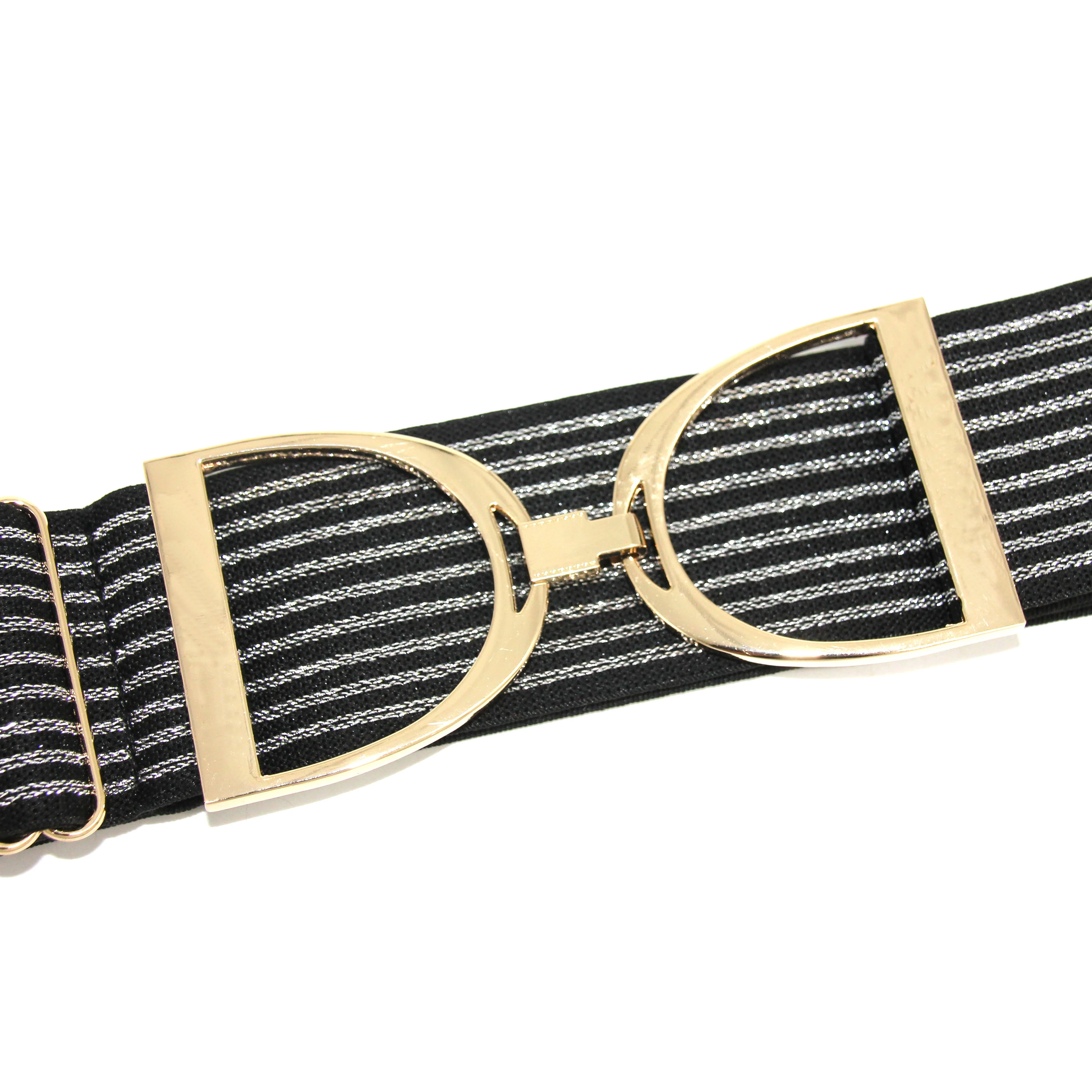 LOW MOQ. 2 INCH GOLD STIRRUP ELASTIC BELT Equestrian Fabric Elastic Belt Custom logo horseback riding belt