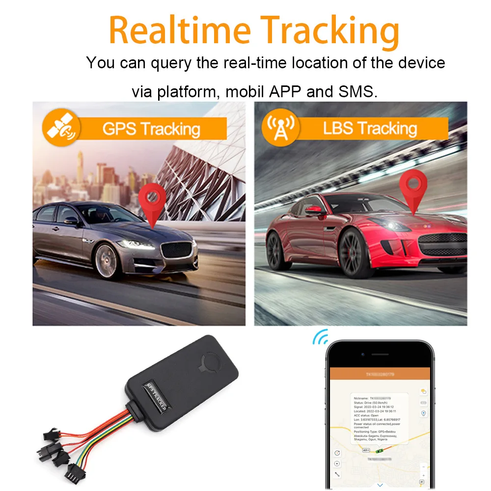 Автомобильный локатор GPS-трекер предупреждение о превышении скорости SOS помощь в обнаружении ACC приложение для удаленного отключения
