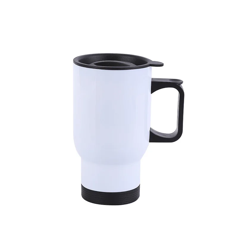 Wholesale Personalized and Customized Heat Press Printable White Stainless Steel Car Travel Mug Sublimation