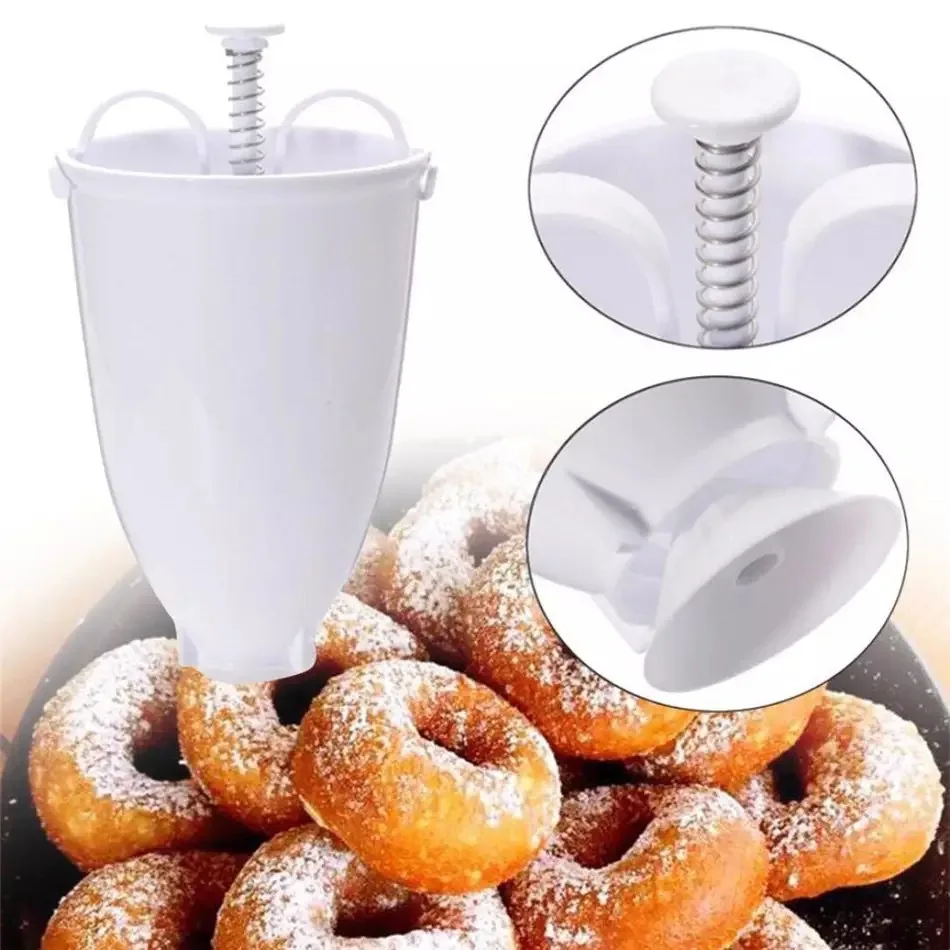 Home Kitchen Donut Maker Mold DIY Cooking Mould Plastic Doughnut Maker Mold DIY Tool Kitchen Pastry Making Bake Ware