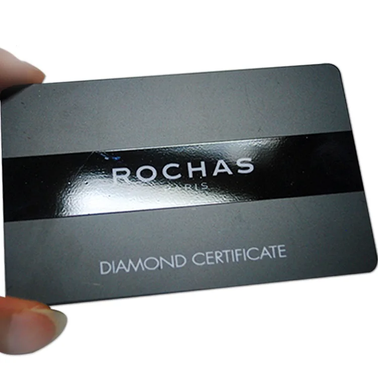 Standard Cr80 card size UV spot PVC gift card frosted finished CMYK printed plastic black spot uv card for promotion