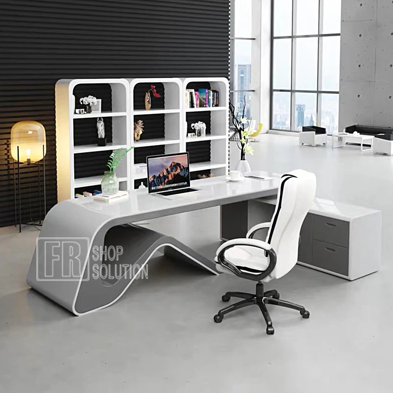 Modern Luxury Baking Painting Office Workstation Working Writing Desk Table for sale