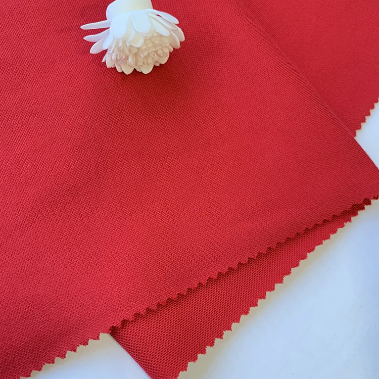 Soft felt 62% cotton 38% polyester bird eye mesh knit fabric for sportswear skin-friendly