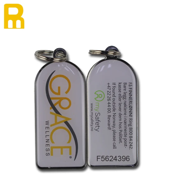 Wholesale Promotional Keychain QR Code Scannable Key Tag ID Number Key Fobs Hotel Keychains