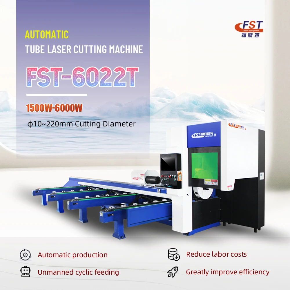 Professional Laser Equipment 3000W 6000W Automatic Loading Ss Carbon Stainless Steel Metal Tube Laser Pipe Cutting Machine